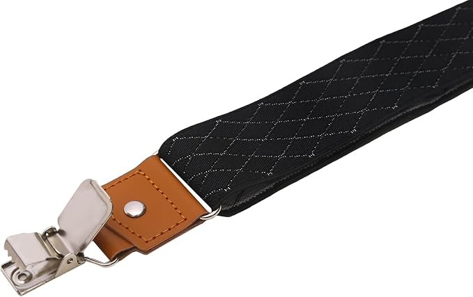 Suspenders for Men Y Back Adjustable Elastic with Strong Clips 47 Inches