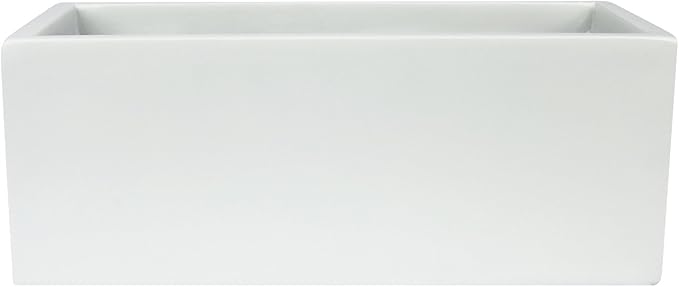 Brisbane Rectangle Fiberglass Planter Box (L:24" x W:8" x H:8", Matte White)
