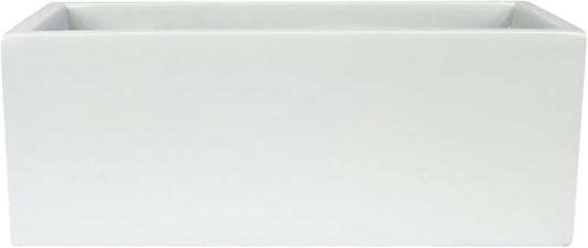 Brisbane Rectangle Fiberglass Planter Box (L:24" x W:8" x H:8", Matte White)