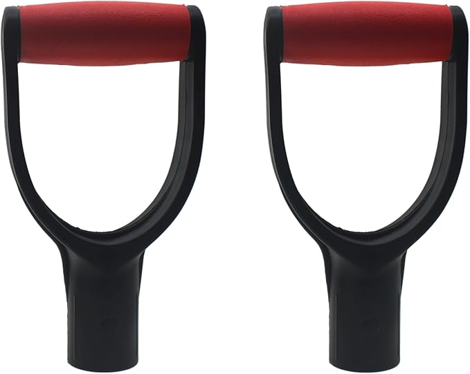 2 PCS D Shaped Grip 32 mm / 1.26" Inner Diameter Replacement Shovel Handle Plastic Garden Accessories for Garden Shovel and Camp Shovel