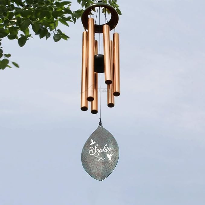 ASTARIN Personalized Name 35" Memorial Wind Chimes for Outside, Metal Sympathy Gifts for Loss of Mother Father Loved One, Bereavement Wind Chime in Memory Gift