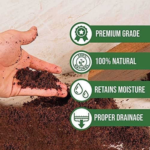 Coco Coir for Plants 1-Pack – 2.6 Cu. Ft. Compressed Coconut Coir Bricks, 10 lb. Organic, Low EC, pH Balanced Coco Peat for Indoor & Outdoor Gardening, Potting Soil, Indoor Plant Soil