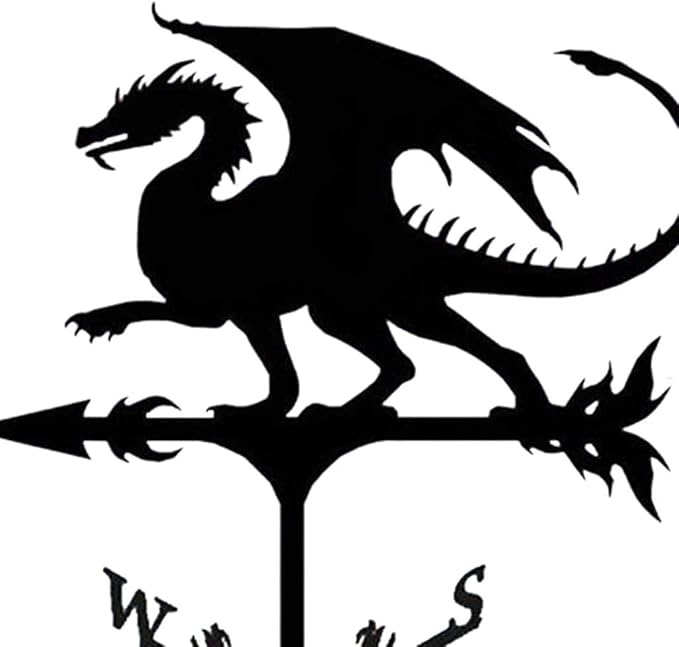 Alnicov Animal Metal Weather Vane, Vintage Black, Wind Direction Indicator for Outdoor Garden Decoration