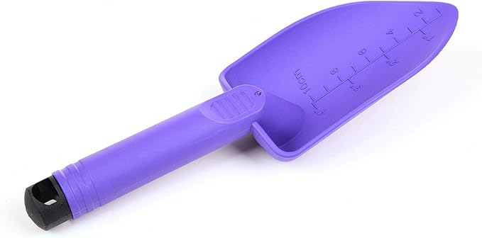 Mintra Garden Tool Set, 4 Piece Heavy Duty Gardening Tools Including Cultivator, Trowel, Shovel & Rake, Durable Poly Material & Non-Slip Handle, Garden Hand Tools Set for Gardening Gift, Purple