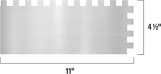 QEP Comfort Grip Stainless Steel Trowel Square-Notch 1/2" x 1/2" x 1/2"
