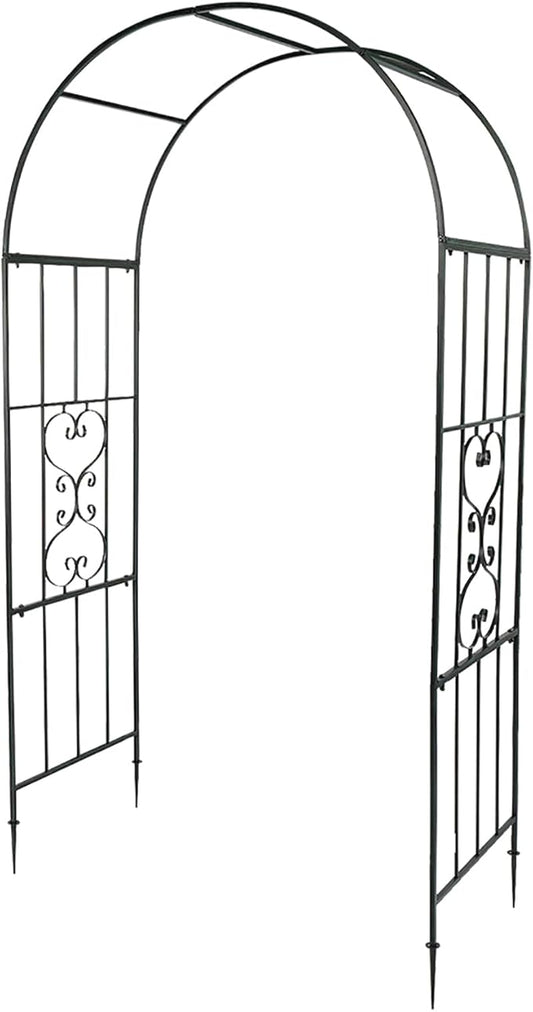 VINGLI Garden Arbor, Arch Walkway for Wedding Ceremony Party, Christmas Garden Decorations Steel Garden Trellis for Plant Climbing, Pergola for Garden, Backyard, Lawn, Bench (Dome)