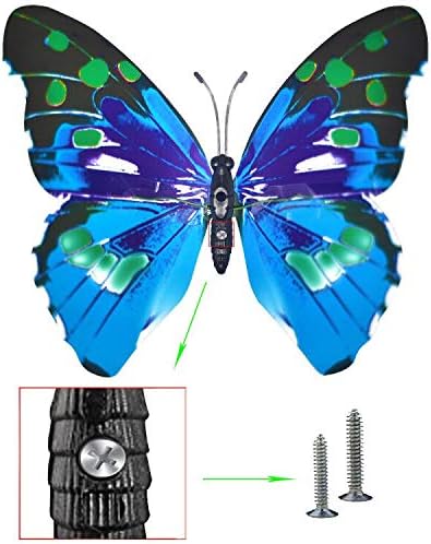 Giant Butterfly Garden Stakes Decorations Outdoor 3D Butterflies Lawn Decorative Yard Decor Patio Accessories Ornaments PVC Gardening Art Christmas Whimsical Gifts (Pack of 24)