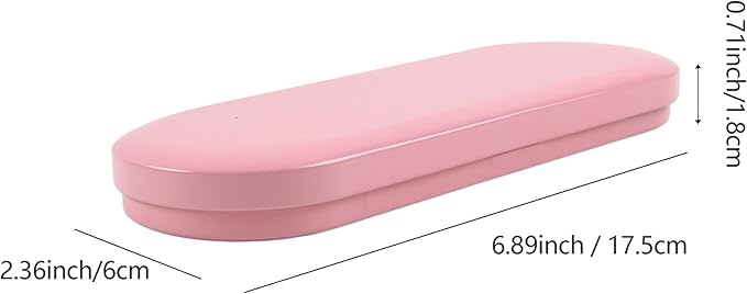 Vagocom 2pcs Metal Hinged Storage Boxes,6.89x2.36x0.71inch / 17.5x6x1.8cm Portable Empty Containers Case with Lid for Bandaid,Seed,Match,Crafts,Sewing,Home,Travel(Pink)