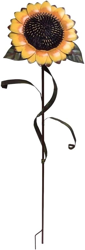 T&Garice Vintage Metal Sunflower Stake Sunflower Art Decor for Outdoor Patio Yard Lawn Garden Decoration 48Inches