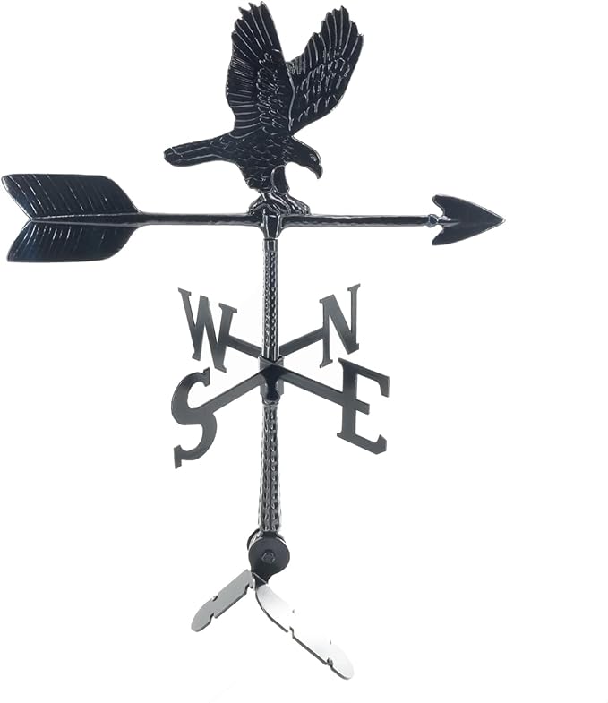 Montague Metal Products 24-Inch Weathervane with Eagle Ornament,Satin Black