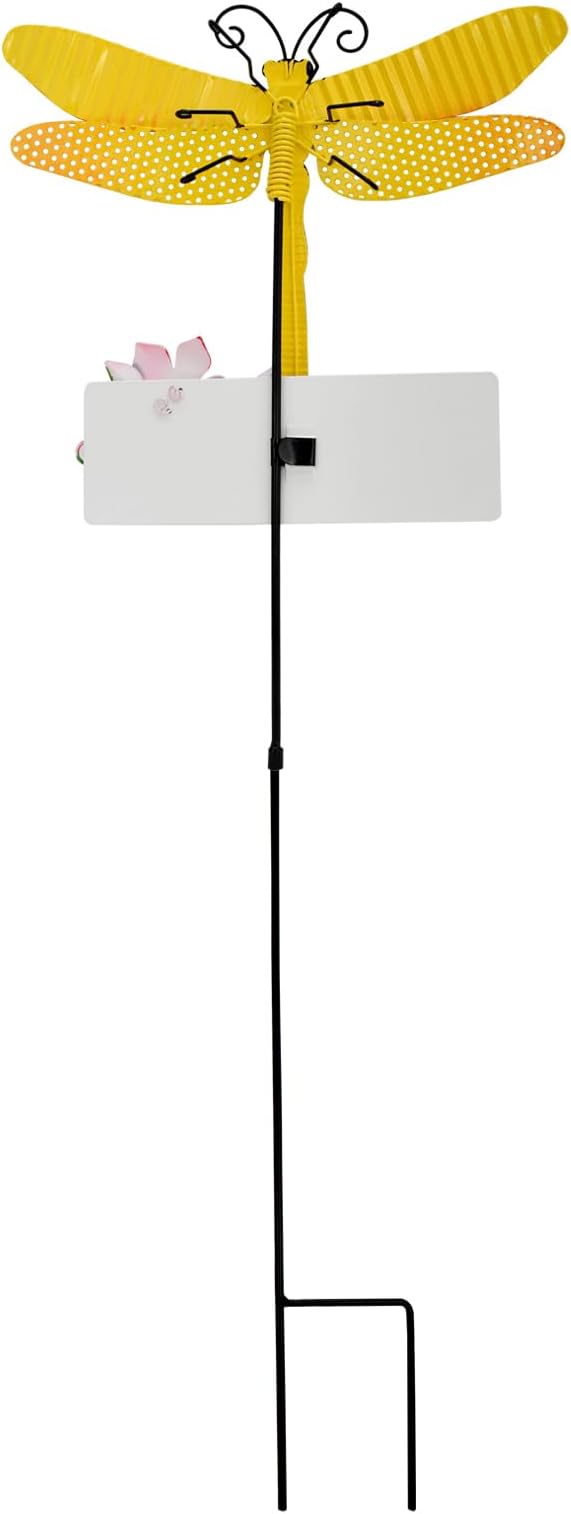 Veclotch Metal Butterfly Garden Stake,Rustic Butterfly Decorative Yard Stakes Metal Yard Art Ornaments Welcome Sign Outdoor Spring Garden Decor Patio Lawn Porch Pathway Decor (Dragonfly)