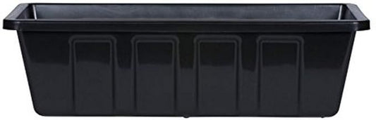 Root & Vessel Poly-Pro Plastic Flower Box Planter, Black, 18-Inch