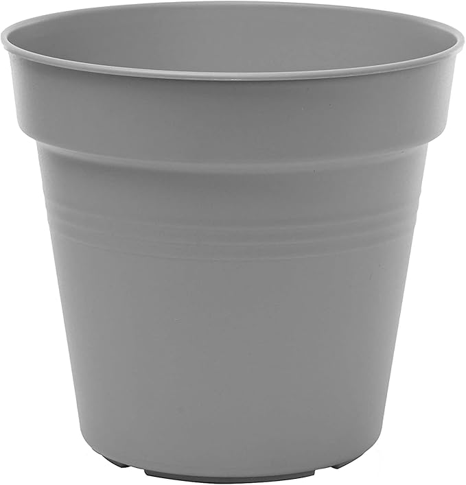 Mintra Home Garden Pots 4pk - Flowers, Herbs, Plants, Indoor, Outdoor, Colorful, Wholesale, Bulk (Grey, 15cm Diameter (5.9in))