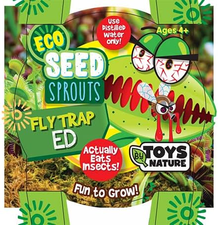 TOYS BY NATURE Eco Seed Sprouts Plant Seeds 5-Pack, DIY Indoor Succulents and Live Plants for Home or Garden Planting, Fly Trap Ed
