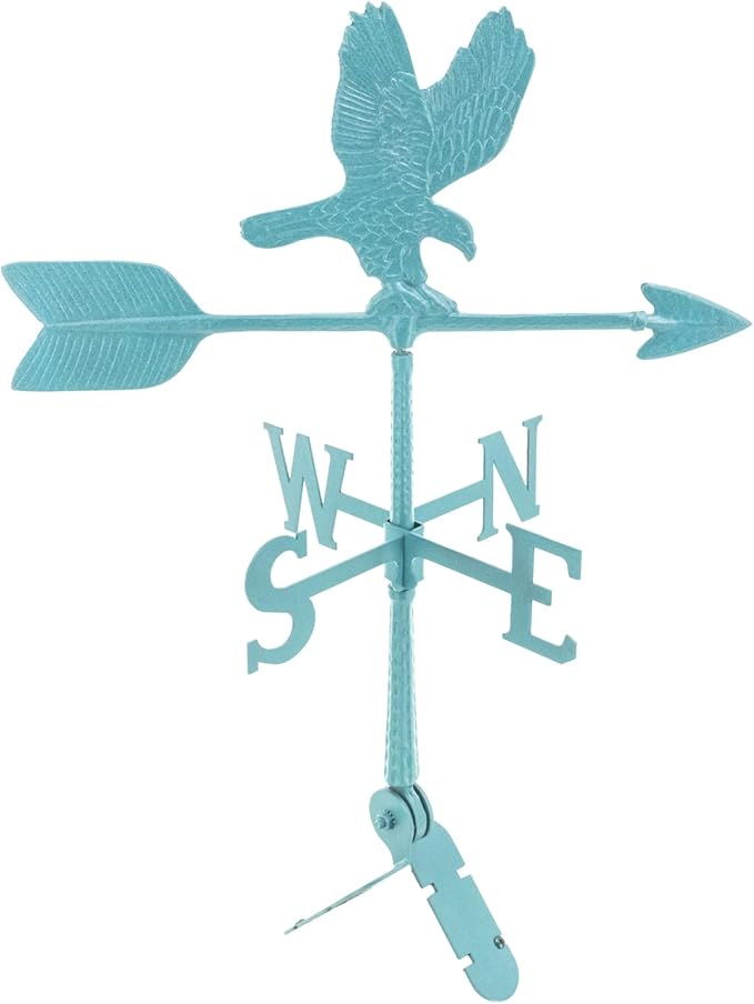 Montague Metal Products - 24″ Aluminum Eagle Weathervane - 6 Colors Available - Outdoor Windvane - Roof Metal Decor - Mount Included (4 to Choose from) - Hand Cast Aluminum Weathervane