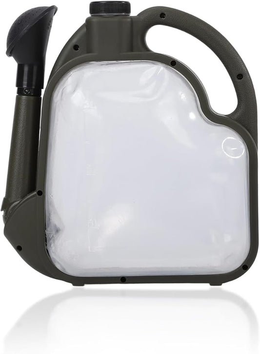 Foldable Watering Can 0.8 Gallon Transparent Plastic with Long Spout & Ergonomic Handle, Compact for Indoor Outdoor Plants (Army Green)