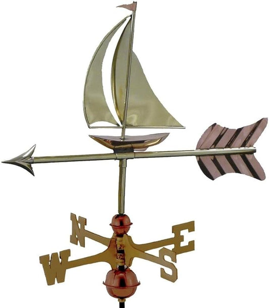 Good Directions 8803PR Sailboat Cottage Weathervane, Polished Copper with Roof Mount,Pure Copper