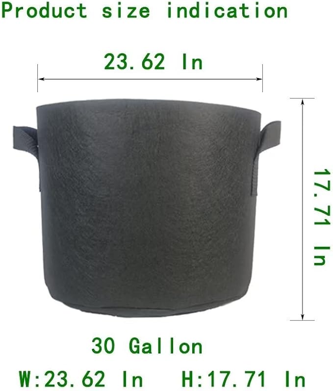 WEIFENG 3-Pack 30 Gallon Grow Bags with Handle Plant Pots Thick Fabric Pots