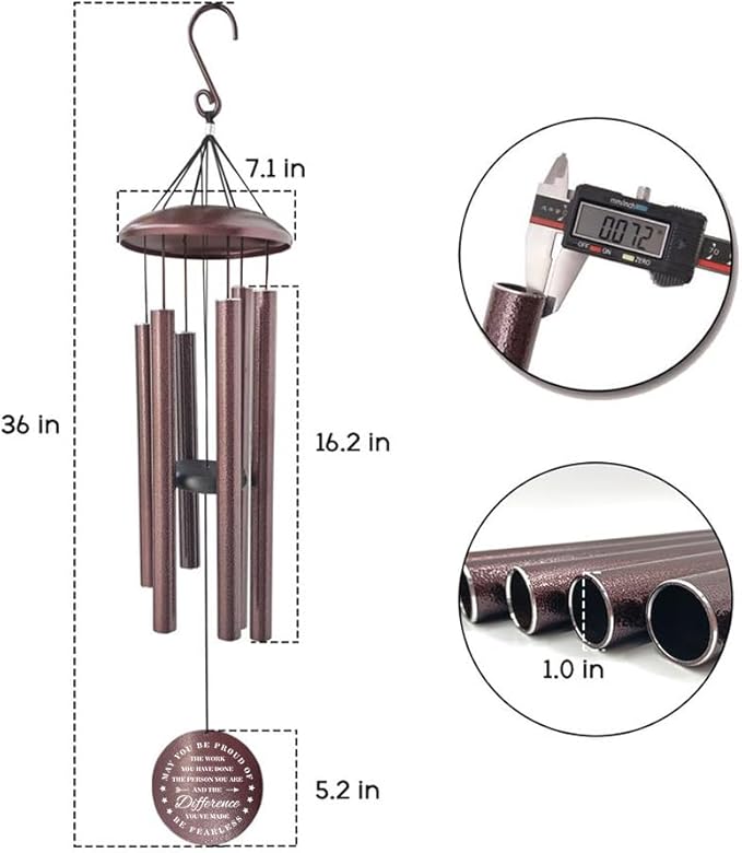 Personalized Wind Chimes Retirement, 2025 Retirement Gifts, Celebrate Retire for Woman/Man, Large Customized Metal Wind Chimes Deep Tone 36inch, Large Metal Decor (Produced in USA)
