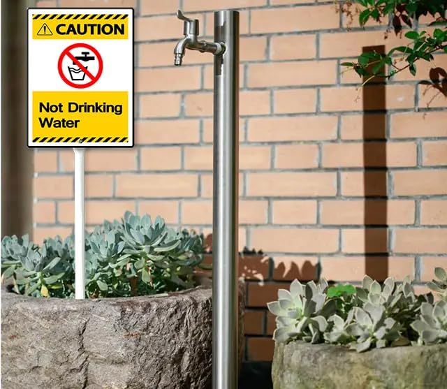 Not Drinking Water Yard Sign with 11.6Inch Metal Stake, 4.6" x 6", Rustproof Aluminum Sign Garden Sign Lawn Art, Set of 1