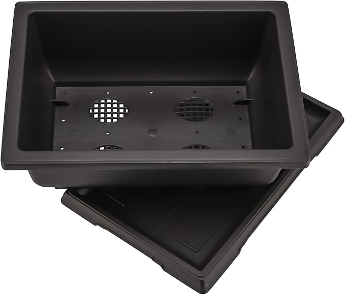 4 Pack Large Plastic Bonsai Pots, 11.5 Inch Rectangular Built in Mesh Bonsai Training Pots with Trays, Plant Flower Tree Growing Bonsai Planter for Garden Supplies, Yard, Office, Room, Balcony