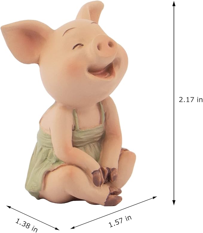 Mini Pig Figurine, Resin Home Decor, Lucky Animal Garden Statue for Micro Landscape