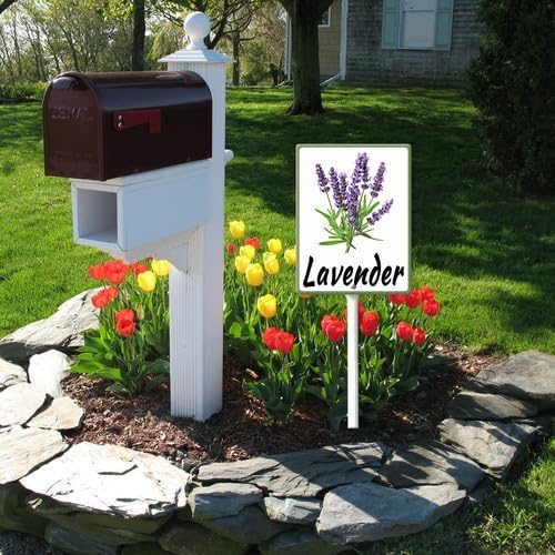 FemiaD Plant Label Signs Planted Herb Garden Markers Waterproof Aluminum Plant Stake Tags Lavender Sign for Nursery Indoor Outdoor Garden Decoration