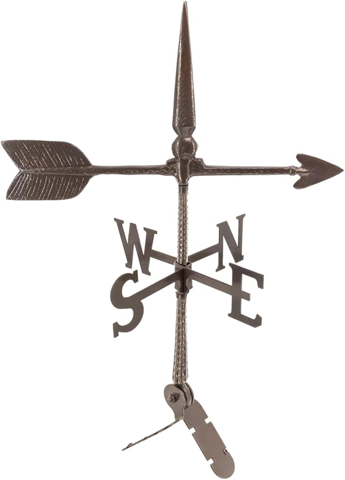 Montague Metal Products - 24″ Aluminum Spear Weathervane - 6 Colors Available - Outdoor Windvane - Roof Metal Decor - Mount Included (4 to Choose from) - Hand Cast Aluminum Weathervane