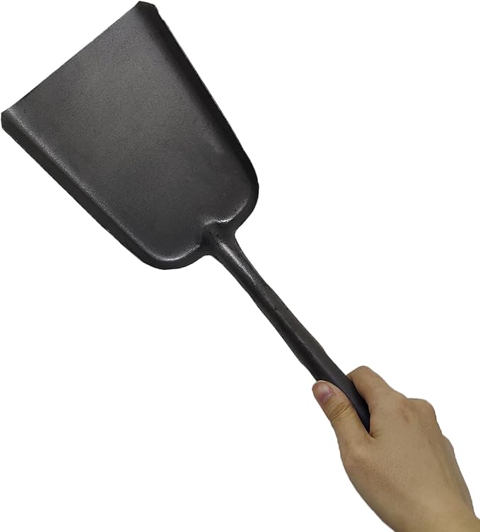 Fireplace Shovel Ash Shovel for Fire Pit Heat Resistant Fireplace Scoop Garden Shovel (Black - XL)