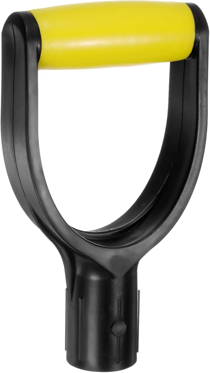 HARFINGTON Shovel D Grip Handle 1-1/4""(32mm) Inner Dia. ABS Plastic Spade Snow Shovel Replacement Garden Accessories for Digging Raking Tool, Yellow/Black