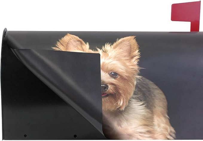 WOOR Cute Yorkie Dog Magnetic Mailbox Cover Oversized for Garden Yard Outdoor Decorations-20.8" x 25.5"