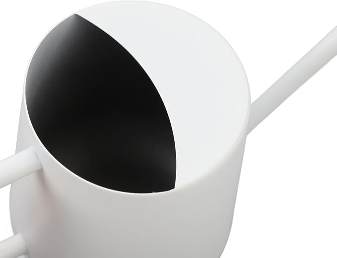 Wood Handle Long Spout Watering Can Stainless Steel Plant Watering Pot Garden Green Plant Flower Watering Kettle for Indoor Outdoor Plants Garden Flower (White)
