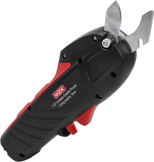 MZK Professional Cordless Electric Pruning Shears 7.2V Battery Powered, Tree Branch Flowering Bushes Trimmers With Safety Protection, Max Reach 16mm [0.63inch] Cutting diammeter