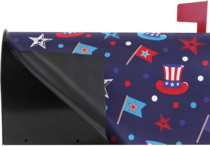 ALAZA 4Th of July Magnetic Mailbox Cover MailWraps Garden Yard Home Decor for Outside Oversized-25.5" x20.8"
