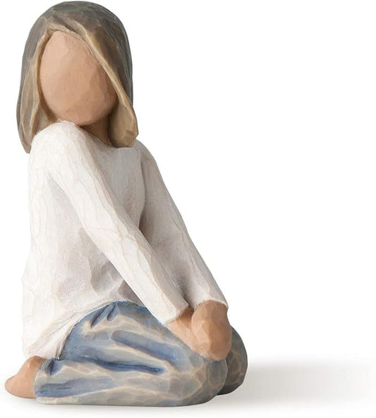 Willow Tree Joyful Child (Darker Skin Tone & Hair Color), Sculpted Hand-Painted Figure