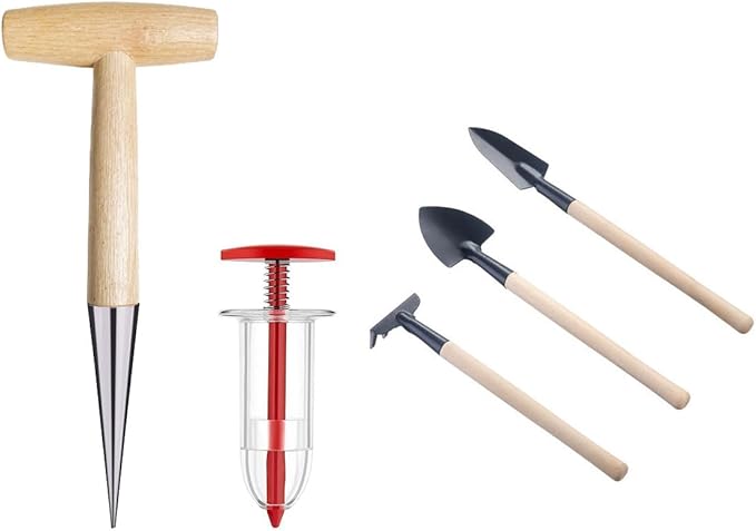 5 Pieces Garden Tools Set for Gardening Women Weeding Hoe rake Spade Greenhouse Indoor Small Hand Planting Tools kit Bonsai Accessories