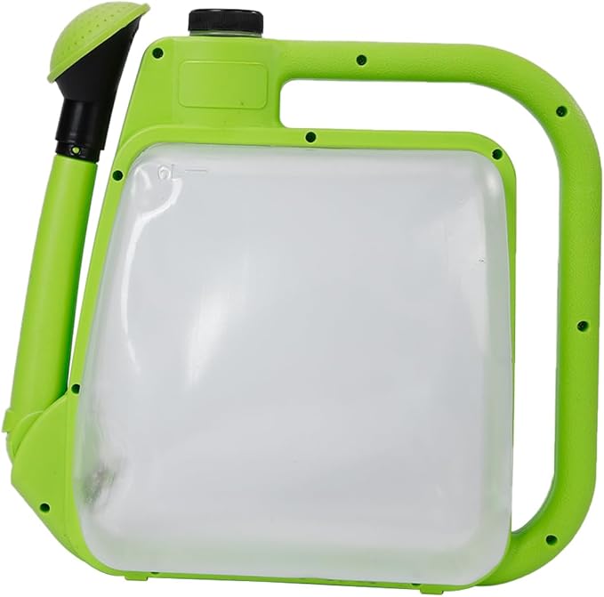 6L Foldable Clear Plastic Watering Can with Rotating Nozzle Long Spout Ideal for Indoor and Outdoor Gardening - Green