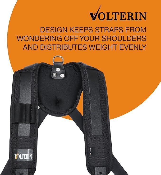 Falcon Gears Leather Tool Belt Suspenders Heavy-Duty Adjustable Harness with Padded Support, 4 Rig Loops, Front Hook for Work