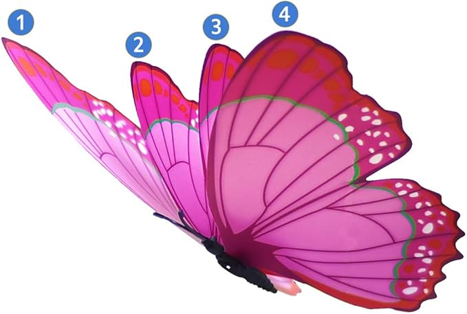 FENELY Giant Butterfly Wall Stickers Christmas Decor,3D Large Colourful Butterflies Wall Magnetism Decals Removable DIY Home Art Decorations for Birthday Party Wedding Kids Room Bedroom