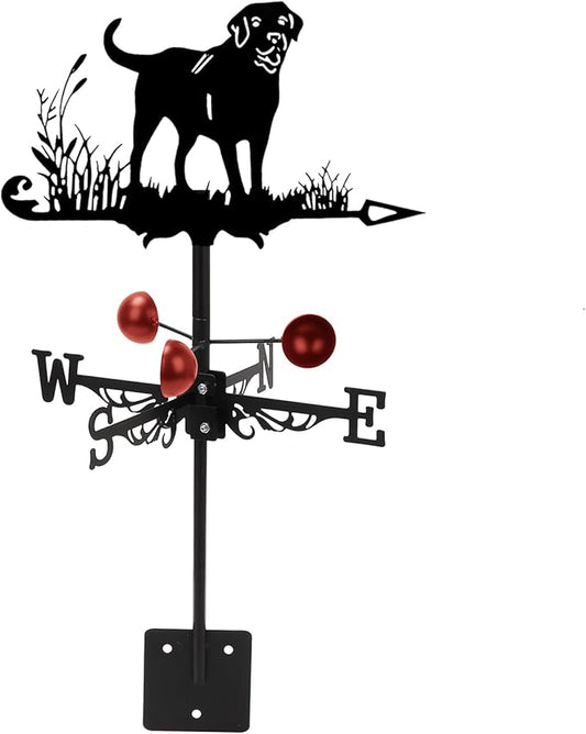 Metal Rooster Weathervane Roof Mount, Rust-Resistant & Durable, Wind Direction Indicators, Decor Weather Vane for Yard, Outside, Garden, Shed, Farmhouse & Chicken Coop (Dog)