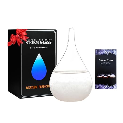 Storm Glass Weather Predictor,Christmas Unique Gifts, Christmas Snow Globe Barometer, Storm Glass Weather Station, Decorative Weather Predictor,Decorative Glass Bottles for Home and Office