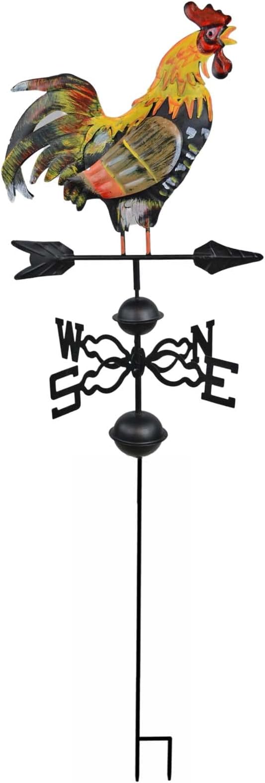 HGC 48 in. Metal Weather Vane for Garden Decor Farmhouse Decorative with Rooster Ornament Wind Vane Weathervanes