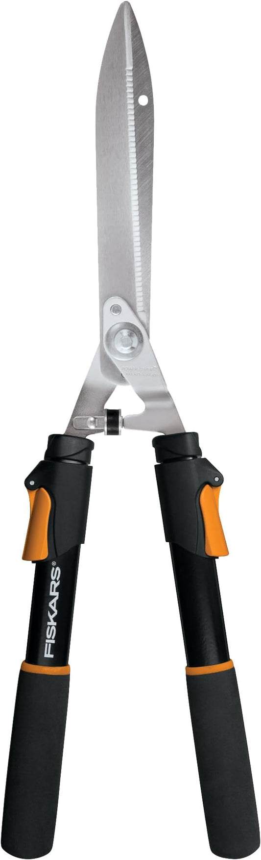 Fiskars Power-Lever Hedge Shears - 25"-33" Extendable Handle - Plant Cutting Scissors - Yard and Garden Tools - Orange/Black