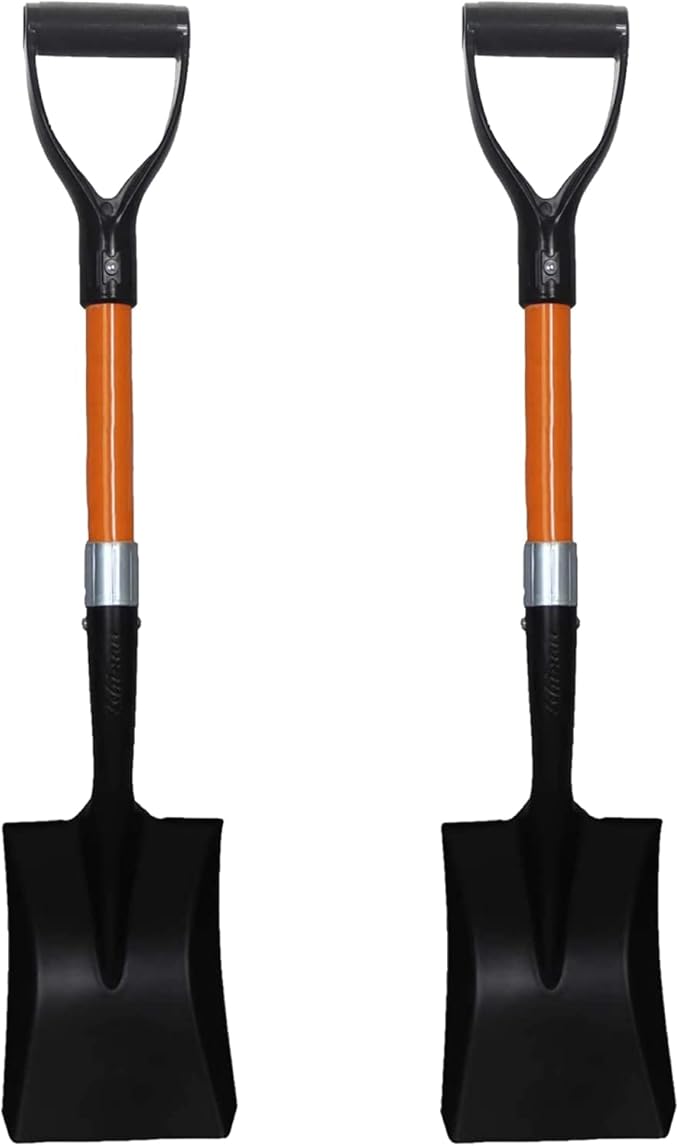 AshmanOnline Medium Square Shovel (2 Pack), 27 Inch, Sturdy, Comfortable Handle, Built to Last