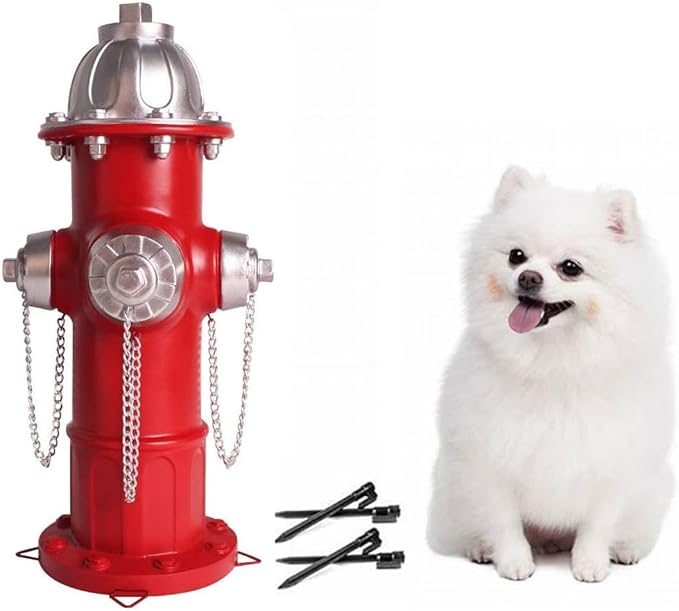 Dog Puppy Pee Post and Gift - Fire Hydrant Garden Decor Statue - Large, for Dogs