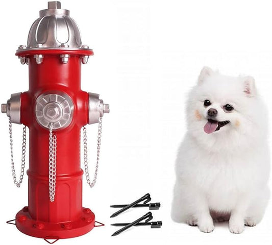 Dog Puppy Pee Post and Gift - Fire Hydrant Garden Decor Statue - Large, for Dogs