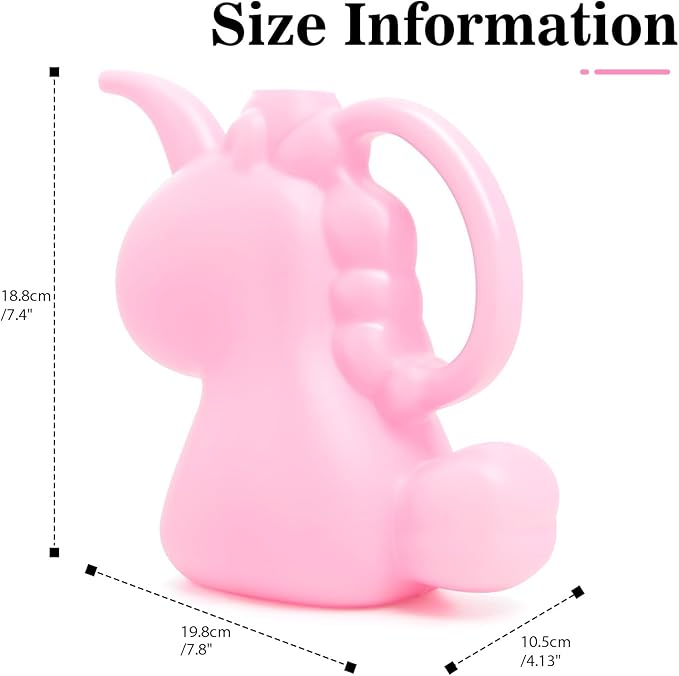 XXXFLOWER Unicorns Indoor Watering Can, 1 L Cute Animal Water Cans, Novelty Unicorns Shape Watering Pot for Office House Indoor Garden（Pink）