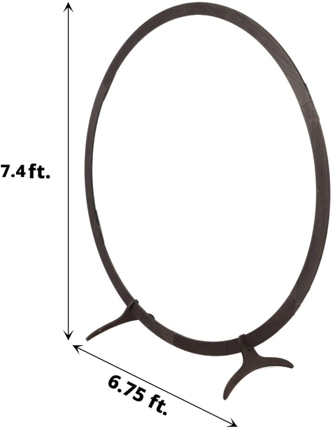 Efavormart 7.4ft Dark Brown Wood DIY Round Wedding Arch Backdrop Stand, Rustic Photo Backdrop Stand