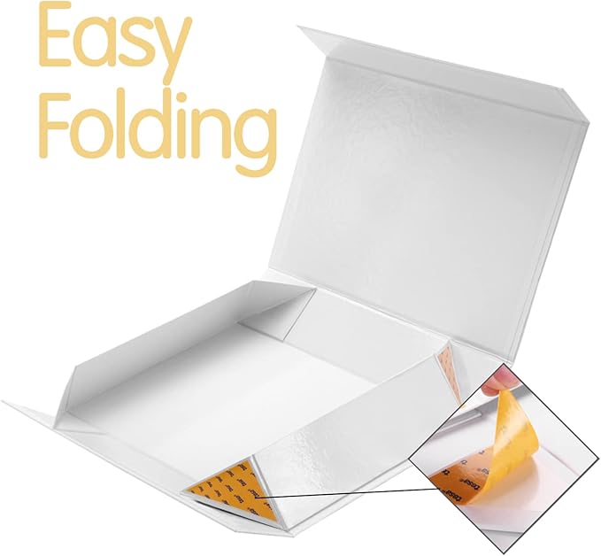 Gift Boxes White 11x7.8x2.3 Inches, Magnetic Closure Gift Boxes with Lids for Presents (5 Pack)