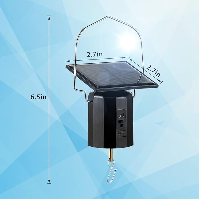 Solar Powered Wind Spinner Motor, Small Mobile Display Hanging Spinning Motor for Wind Spinners, Mini Rotating Outdoor Decor Accessories for Sun Catchers, Wind Chimes and Sculptures